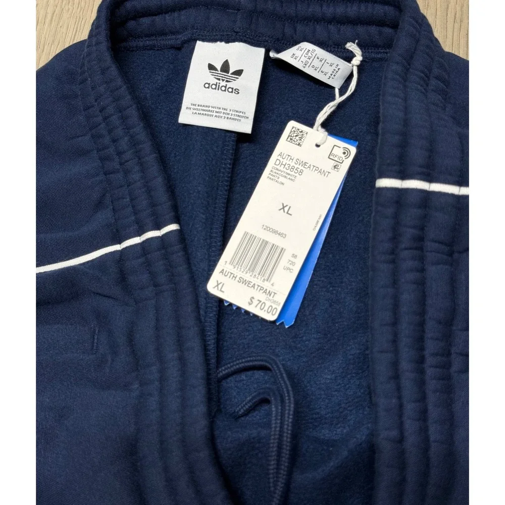 Adidas Originals Auth Sweatpants Navy Blue White DH3858 Mens XL NWT Joggers
